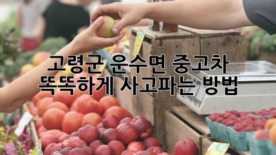 고령군 운수면 중고차, 똑똑하게 사고파는 방법 🚗💨